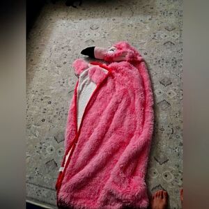 Pink Flamingo Hooded Blanket